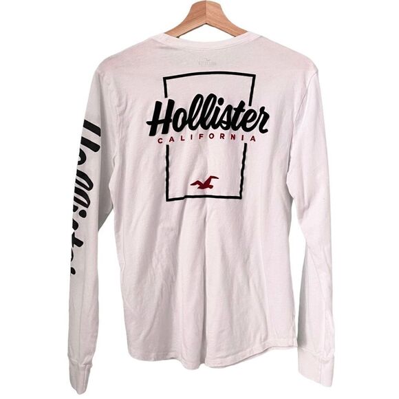 Hollister White Basic Long Sleeve Crewneck Sweatshirt in Size XS - Picture 2 of 8